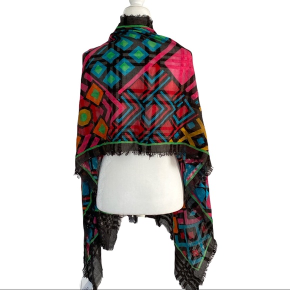 Echo New York Graphic Patchwork Oblong Scarf - Picture 3 of 6